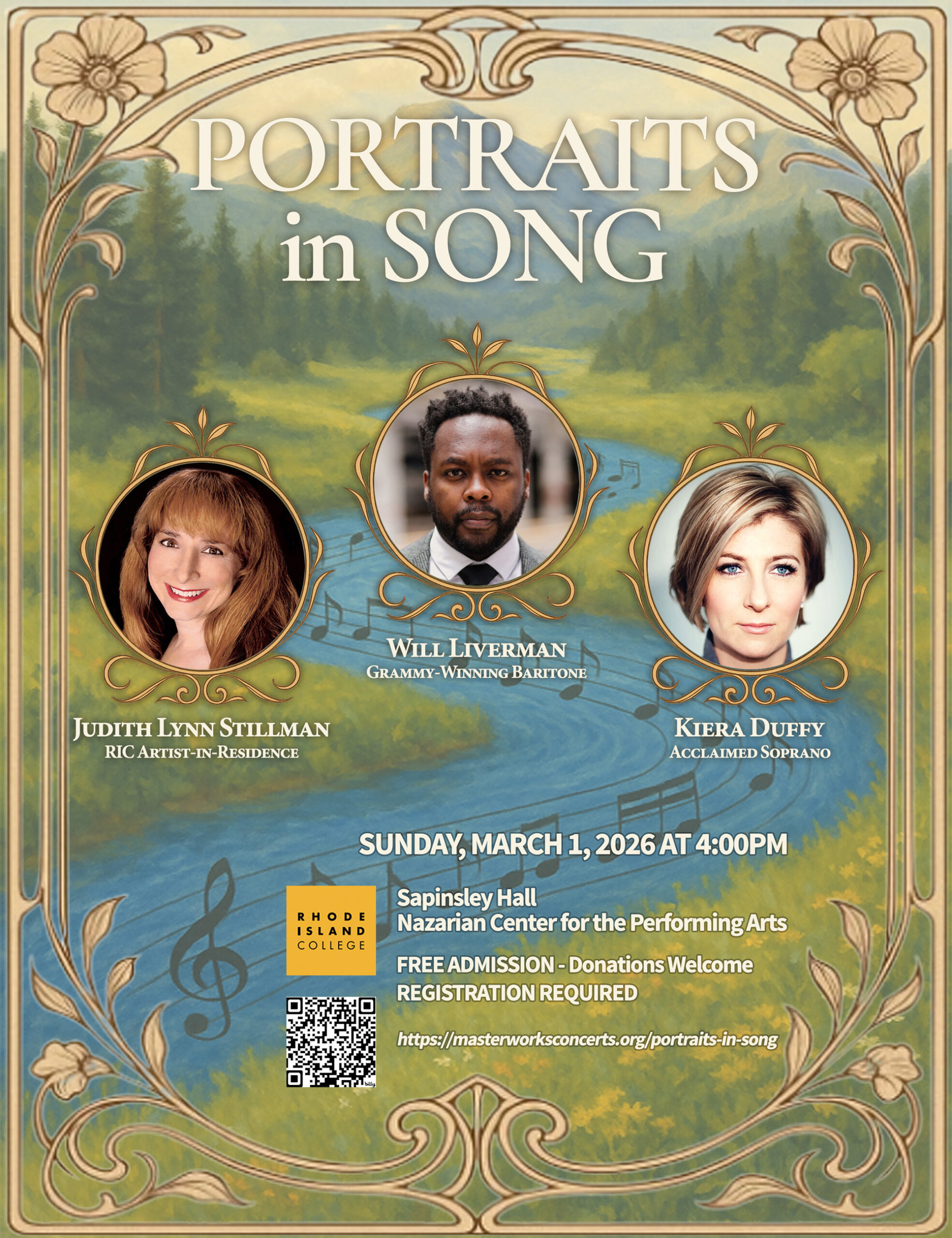 Portraits in Song concert poster